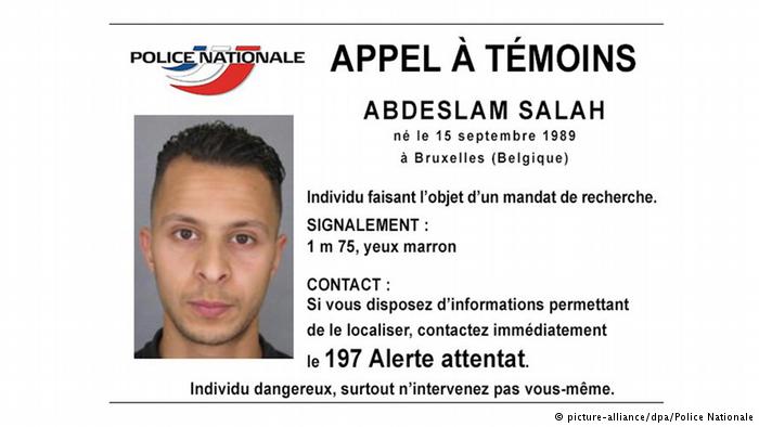 Frankreich Paris Terroranschl?ge Fahndungsfoto Abdeslam Salah