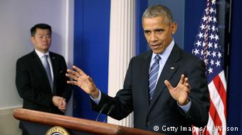 USA Pressekonferenz Pr?sident Barack Obama im Wei?en Haus (Getty Images/M. Wilson)